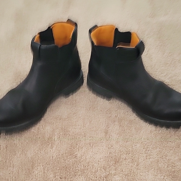 Timberland Black Leather Boots Mens 12M - Picture 5 of 5